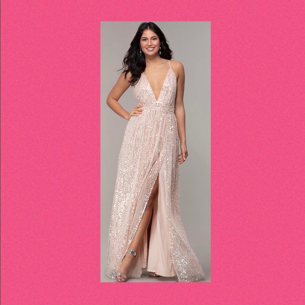 Blush Sparkly Prom Dress from PromGirl
